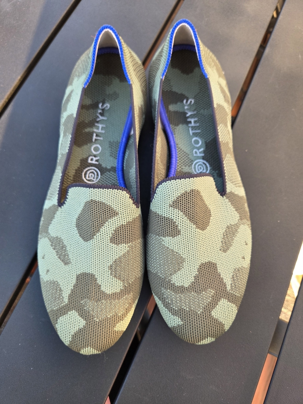 Rothy's Women's Camo Knit Slip-On in Green and Olive